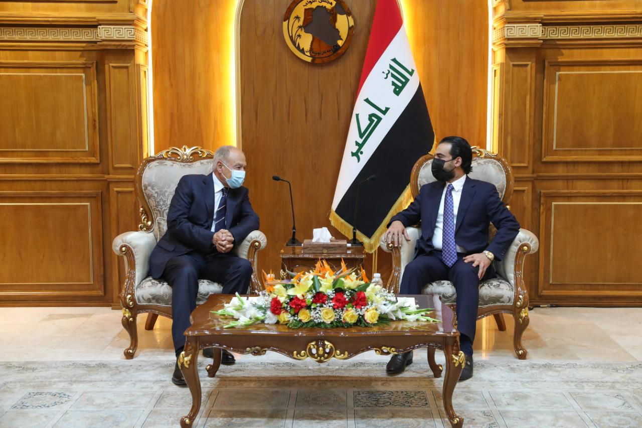 رئيس  مجلس النواب محمد الحلبوسي يستقبل الأمين العام للجامعة العربية السيد أحمد أبو الغيط والوفد المرافق له.