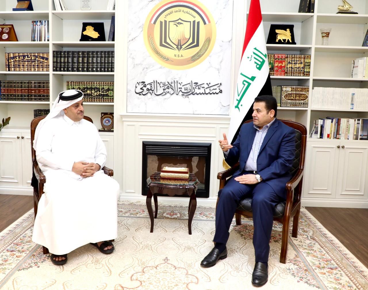 مستشار الأمن القومي السيد قاسم الأعرجي يستقبل سفير دولة قطر في بغداد