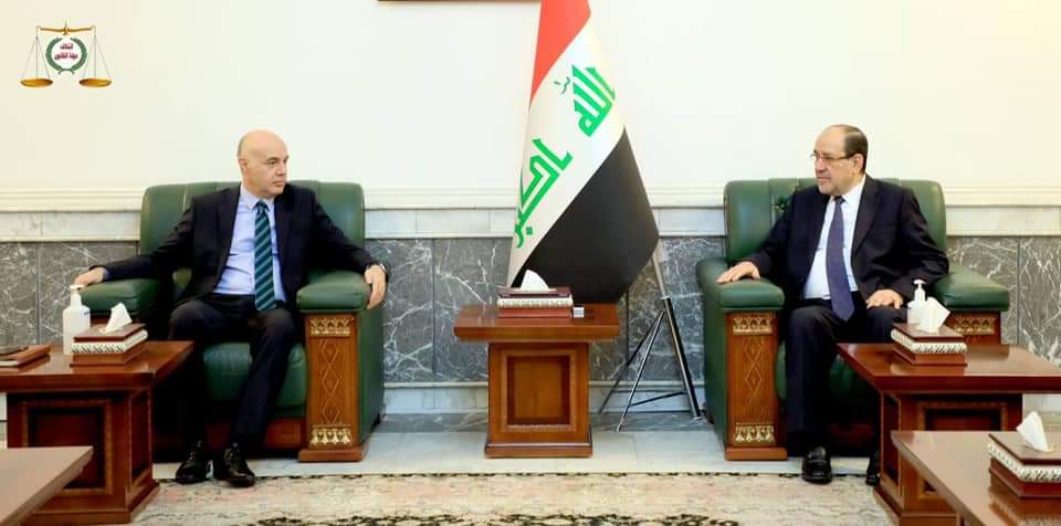 زعيم ائتلاف دولة القانون السيد نوري المالكي يستقبل السفيرين التركي والفرنسي لدى العراق