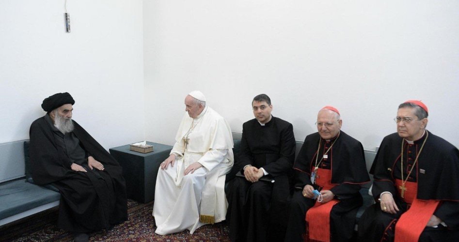 لقاء البابا مع السيستاني يحدث ضجة في الأوساط العالمية، والواشنطن بوست تتحدث عن ال 50 دقيقة التاريخية..