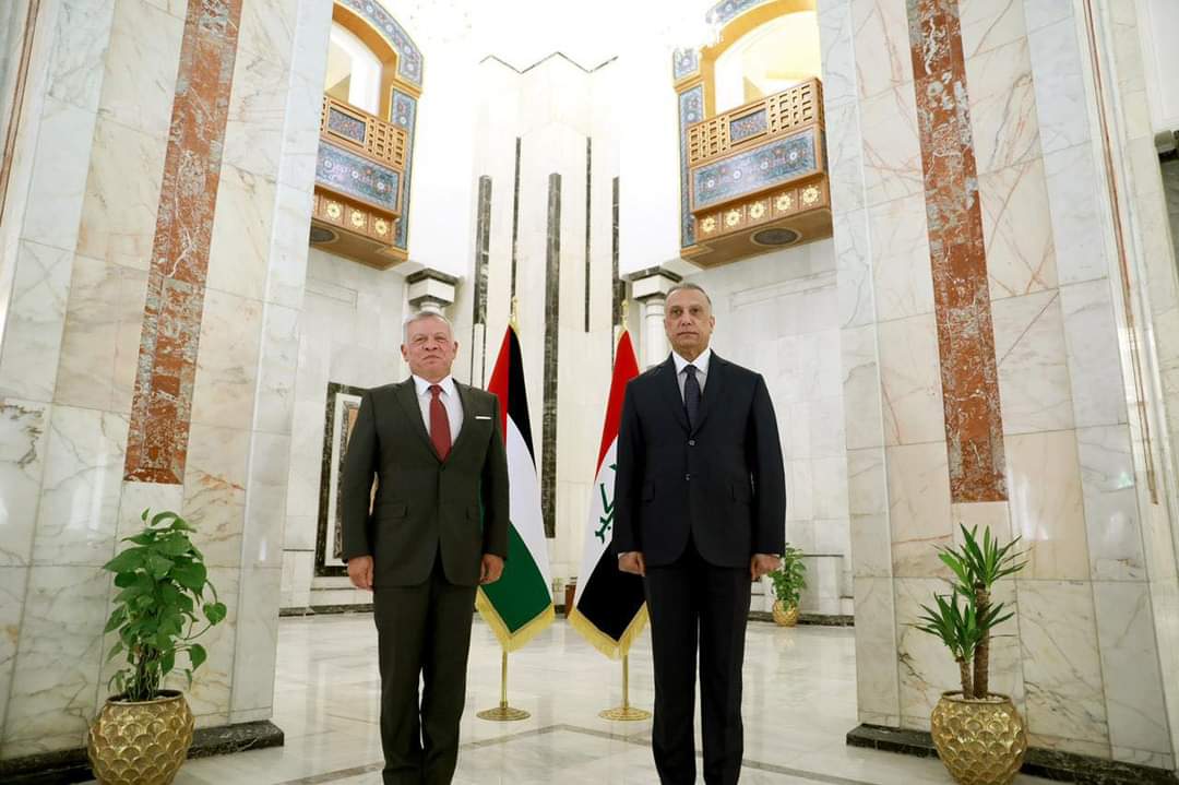 رئيس مجلس الوزراء السيد مصطفى الكاظمي يجري مراسم استقبال رسمية للعاهل الاردني الملك عبد الله بن الحسين